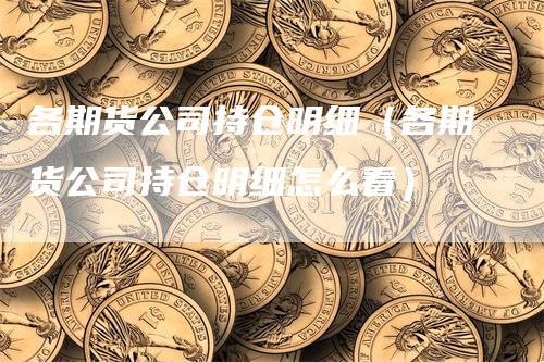 各期货公司持仓明细（各期货公司持仓明细怎么看）